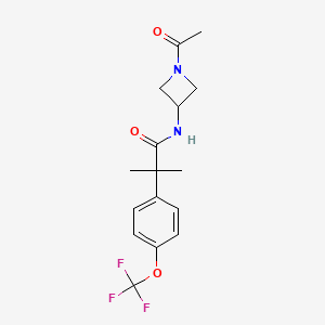 molecular formula C16H19F3N2O3 B7669207 N-(1-acetylazetidin-3-yl)-2-methyl-2-[4-(trifluoromethoxy)phenyl]propanamide 