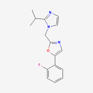 5-(2-Fluorophenyl)-2-[(2-propan-2-ylimidazol-1-yl)methyl]-1,3-oxazole