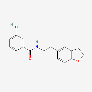 molecular formula C17H17NO3 B7669281 N-[2-(2,3-dihydro-1-benzofuran-5-yl)ethyl]-3-hydroxybenzamide 