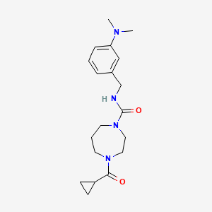 4-(cyclopropanecarbonyl)-N-[[3-(dimethylamino)phenyl]methyl]-1,4-diazepane-1-carboxamide