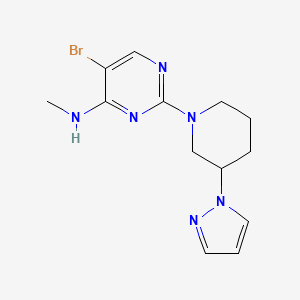 molecular formula C13H17BrN6 B7669297 5-bromo-N-methyl-2-(3-pyrazol-1-ylpiperidin-1-yl)pyrimidin-4-amine 