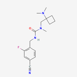 3-[(4-Cyano-2-fluorophenyl)methyl]-1-[[1-(dimethylamino)cyclobutyl]methyl]-1-methylurea