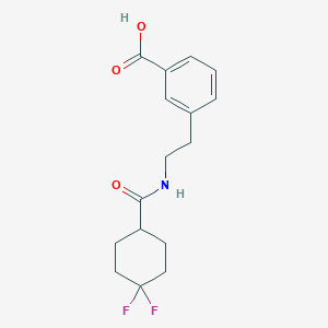 molecular formula C16H19F2NO3 B7669306 3-[2-[(4,4-Difluorocyclohexanecarbonyl)amino]ethyl]benzoic acid 