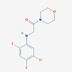 molecular formula C12H13BrF2N2O2 B7669313 2-(5-Bromo-2,4-difluoroanilino)-1-morpholin-4-ylethanone 