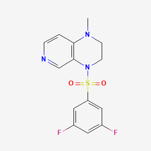 molecular formula C14H13F2N3O2S B7669324 4-(3,5-Difluorophenyl)sulfonyl-1-methyl-2,3-dihydropyrido[3,4-b]pyrazine 