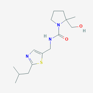 2-(hydroxymethyl)-2-methyl-N-[[2-(2-methylpropyl)-1,3-thiazol-5-yl]methyl]pyrrolidine-1-carboxamide