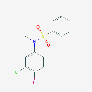 molecular formula C13H11ClFNO2S B7669363 N-(3-chloro-4-fluorophenyl)-N-methylbenzenesulfonamide 