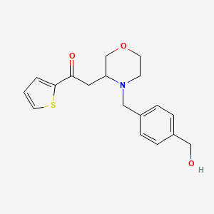 2-[4-[[4-(Hydroxymethyl)phenyl]methyl]morpholin-3-yl]-1-thiophen-2-ylethanone