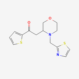 2-[4-(1,3-Thiazol-2-ylmethyl)morpholin-3-yl]-1-thiophen-2-ylethanone