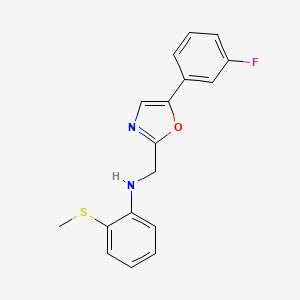 N-[[5-(3-fluorophenyl)-1,3-oxazol-2-yl]methyl]-2-methylsulfanylaniline