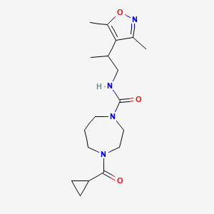 4-(cyclopropanecarbonyl)-N-[2-(3,5-dimethyl-1,2-oxazol-4-yl)propyl]-1,4-diazepane-1-carboxamide