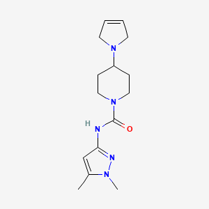 molecular formula C15H23N5O B7669428 4-(2,5-dihydropyrrol-1-yl)-N-(1,5-dimethylpyrazol-3-yl)piperidine-1-carboxamide 