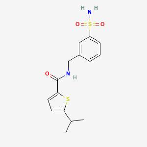 5-propan-2-yl-N-[(3-sulfamoylphenyl)methyl]thiophene-2-carboxamide