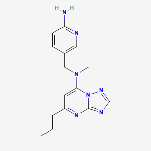 molecular formula C15H19N7 B7669457 N-[(6-aminopyridin-3-yl)methyl]-N-methyl-5-propyl-[1,2,4]triazolo[1,5-a]pyrimidin-7-amine 