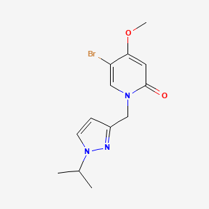 molecular formula C13H16BrN3O2 B7669502 5-Bromo-4-methoxy-1-[(1-propan-2-ylpyrazol-3-yl)methyl]pyridin-2-one 