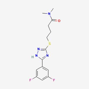 4-[[5-(3,5-difluorophenyl)-1H-1,2,4-triazol-3-yl]sulfanyl]-N,N-dimethylbutanamide