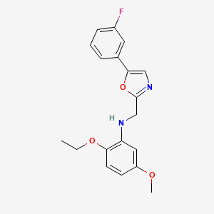 molecular formula C19H19FN2O3 B7669506 2-ethoxy-N-[[5-(3-fluorophenyl)-1,3-oxazol-2-yl]methyl]-5-methoxyaniline 