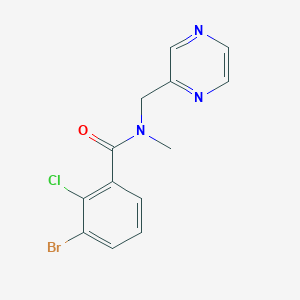 molecular formula C13H11BrClN3O B7669524 3-bromo-2-chloro-N-methyl-N-(pyrazin-2-ylmethyl)benzamide 