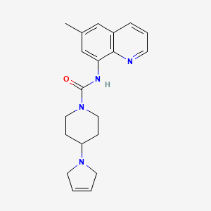 molecular formula C20H24N4O B7669528 4-(2,5-dihydropyrrol-1-yl)-N-(6-methylquinolin-8-yl)piperidine-1-carboxamide 