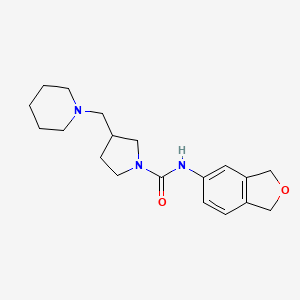 molecular formula C19H27N3O2 B7669533 N-(1,3-dihydro-2-benzofuran-5-yl)-3-(piperidin-1-ylmethyl)pyrrolidine-1-carboxamide 