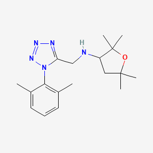 molecular formula C18H27N5O B7669575 N-[[1-(2,6-dimethylphenyl)tetrazol-5-yl]methyl]-2,2,5,5-tetramethyloxolan-3-amine 