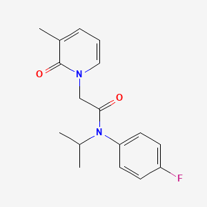 molecular formula C17H19FN2O2 B7669586 N-(4-fluorophenyl)-2-(3-methyl-2-oxopyridin-1-yl)-N-propan-2-ylacetamide 