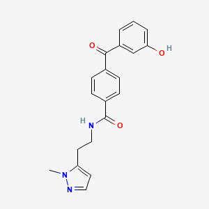 4-(3-hydroxybenzoyl)-N-[2-(2-methylpyrazol-3-yl)ethyl]benzamide