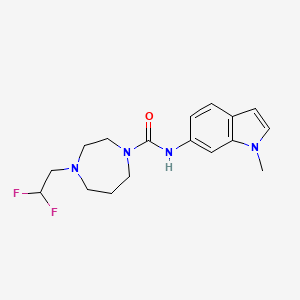 molecular formula C17H22F2N4O B7669636 4-(2,2-difluoroethyl)-N-(1-methylindol-6-yl)-1,4-diazepane-1-carboxamide 