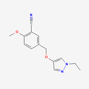 5-[(1-Ethylpyrazol-4-yl)oxymethyl]-2-methoxybenzonitrile