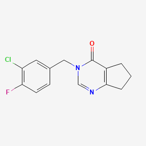 3-[(3-chloro-4-fluorophenyl)methyl]-6,7-dihydro-5H-cyclopenta[d]pyrimidin-4-one