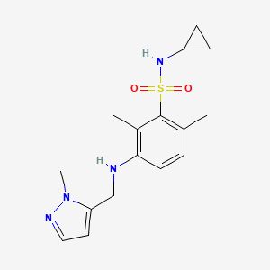 N-cyclopropyl-2,6-dimethyl-3-[(2-methylpyrazol-3-yl)methylamino]benzenesulfonamide