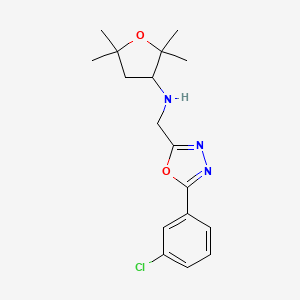 N-[[5-(3-chlorophenyl)-1,3,4-oxadiazol-2-yl]methyl]-2,2,5,5-tetramethyloxolan-3-amine