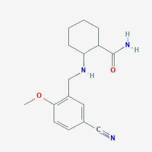 molecular formula C16H21N3O2 B7669718 2-[(5-Cyano-2-methoxyphenyl)methylamino]cyclohexane-1-carboxamide 