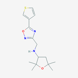 molecular formula C15H21N3O2S B7669731 2,2,5,5-tetramethyl-N-[(5-thiophen-3-yl-1,2,4-oxadiazol-3-yl)methyl]oxolan-3-amine 