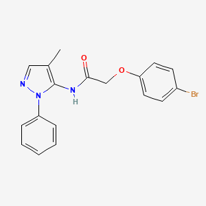 2-(4-bromophenoxy)-N-(4-methyl-2-phenylpyrazol-3-yl)acetamide