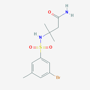 molecular formula C12H17BrN2O3S B7669814 3-[(3-Bromo-5-methylphenyl)sulfonylamino]-3-methylbutanamide 