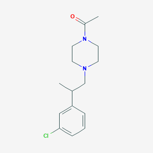 molecular formula C15H21ClN2O B7669867 1-[4-[2-(3-Chlorophenyl)propyl]piperazin-1-yl]ethanone 