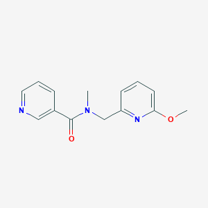 molecular formula C14H15N3O2 B7669894 N-[(6-methoxypyridin-2-yl)methyl]-N-methylpyridine-3-carboxamide 