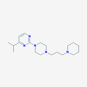 molecular formula C19H33N5 B7669897 2-[4-(3-Piperidin-1-ylpropyl)piperazin-1-yl]-4-propan-2-ylpyrimidine 