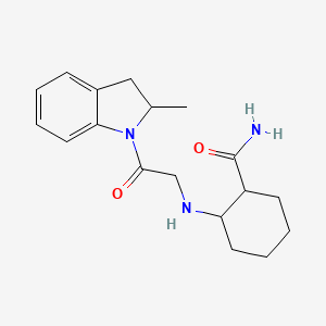 2-[[2-(2-Methyl-2,3-dihydroindol-1-yl)-2-oxoethyl]amino]cyclohexane-1-carboxamide