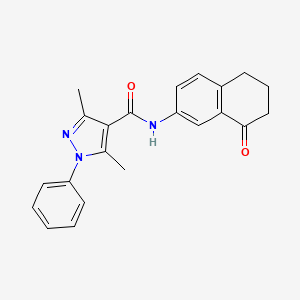 3,5-dimethyl-N-(8-oxo-6,7-dihydro-5H-naphthalen-2-yl)-1-phenylpyrazole-4-carboxamide