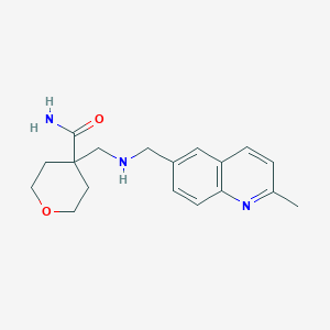 4-[[(2-Methylquinolin-6-yl)methylamino]methyl]oxane-4-carboxamide