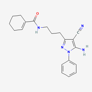 N-[3-(5-amino-4-cyano-1-phenylpyrazol-3-yl)propyl]cyclohexene-1-carboxamide