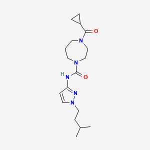 4-(cyclopropanecarbonyl)-N-[1-(3-methylbutyl)pyrazol-3-yl]-1,4-diazepane-1-carboxamide