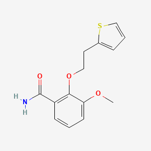 molecular formula C14H15NO3S B7670034 3-Methoxy-2-(2-thiophen-2-ylethoxy)benzamide 