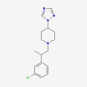 molecular formula C16H21ClN4 B7670049 1-[2-(3-Chlorophenyl)propyl]-4-(1,2,4-triazol-1-yl)piperidine 