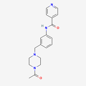 molecular formula C19H22N4O2 B7670054 N-[3-[(4-acetylpiperazin-1-yl)methyl]phenyl]pyridine-4-carboxamide 