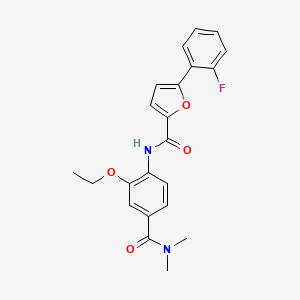 molecular formula C22H21FN2O4 B7670063 N-[4-(dimethylcarbamoyl)-2-ethoxyphenyl]-5-(2-fluorophenyl)furan-2-carboxamide 