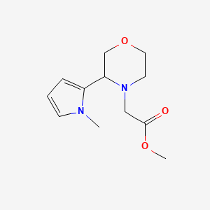 molecular formula C12H18N2O3 B7670064 Methyl 2-[3-(1-methylpyrrol-2-yl)morpholin-4-yl]acetate 