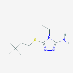 molecular formula C11H20N4S B7670068 5-(3,3-Dimethylbutylsulfanyl)-4-prop-2-enyl-1,2,4-triazol-3-amine 